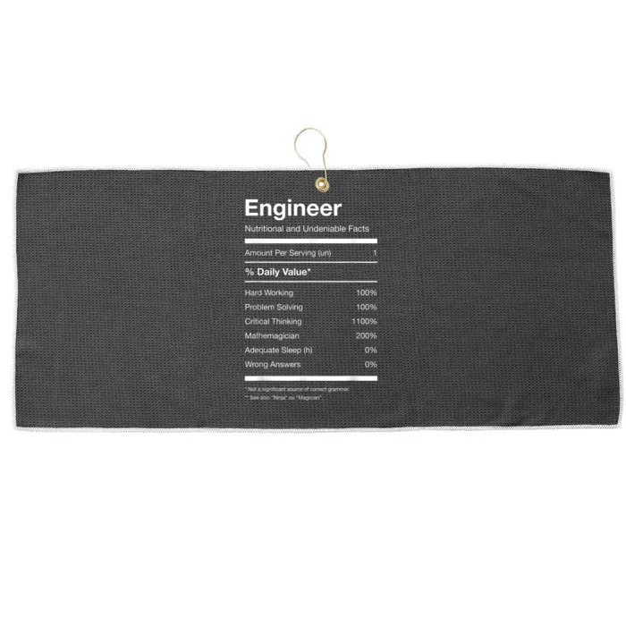 Engineer Nutrition Nutritional Facts Funny Large Microfiber Waffle Golf Towel