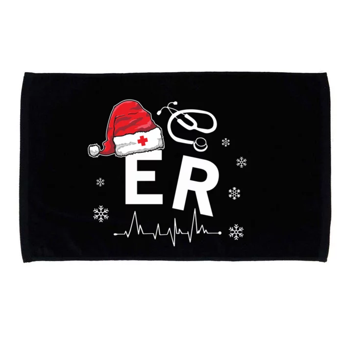 Er Nurse Nursing Santa Hat Christmas Xmas Pajamas Great Gift Microfiber Hand Towel