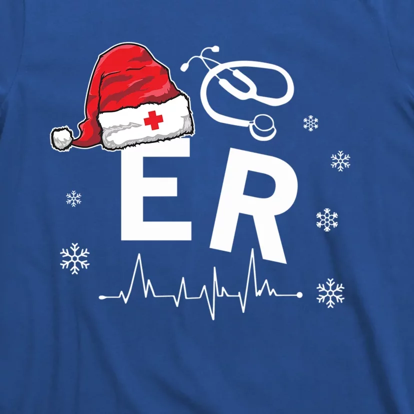 Er Nurse Nursing Santa Hat Christmas Xmas Pajamas Great Gift T-Shirt