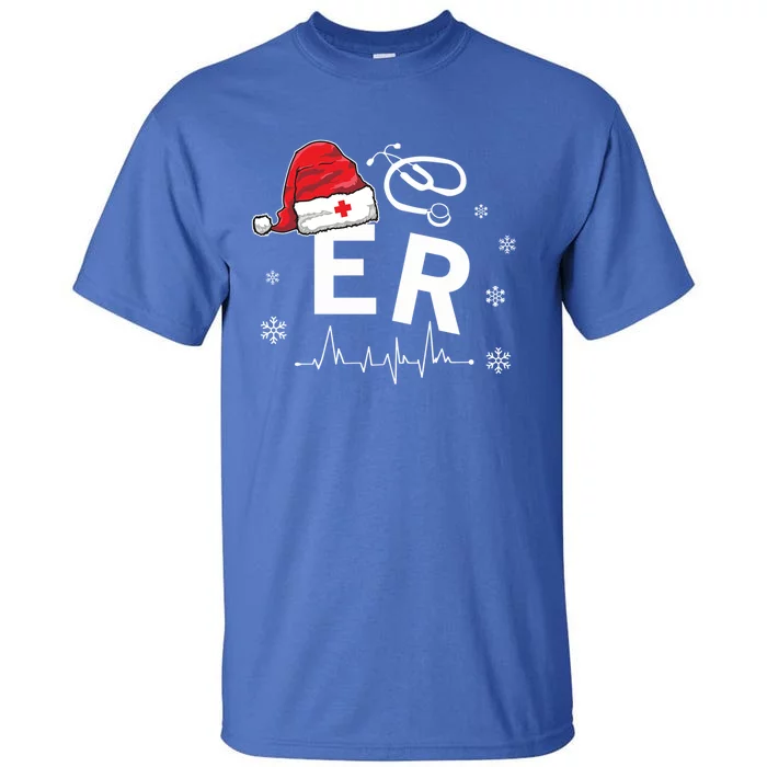 Er Nurse Nursing Santa Hat Christmas Xmas Pajamas Great Gift Tall T-Shirt