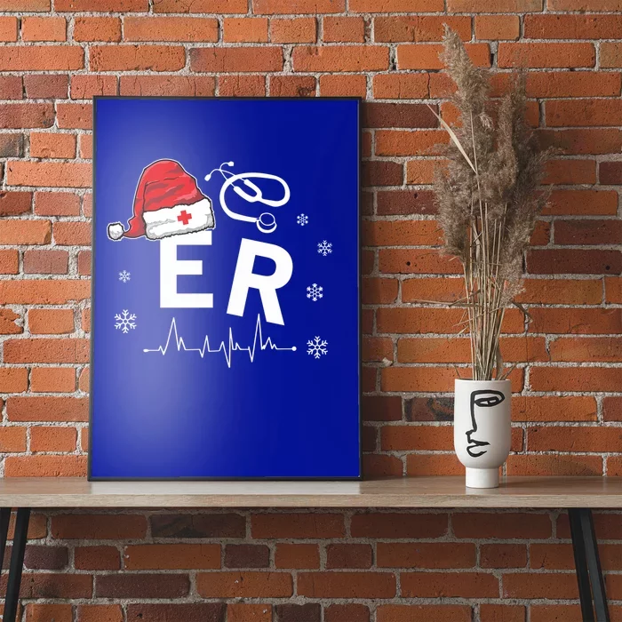 Er Nurse Nursing Santa Hat Christmas Xmas Pajamas Great Gift Poster