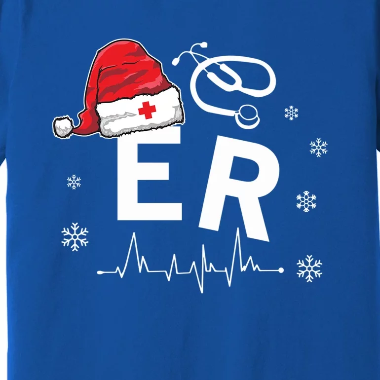 Er Nurse Nursing Santa Hat Christmas Xmas Pajamas Great Gift Premium T-Shirt