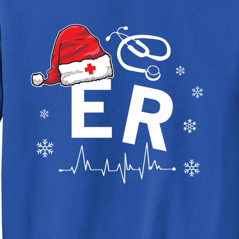 Er Nurse Nursing Santa Hat Christmas Xmas Pajamas Gift Tall Sweatshirt