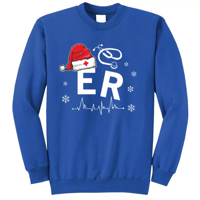 Er Nurse Nursing Santa Hat Christmas Xmas Pajamas Gift Tall Sweatshirt