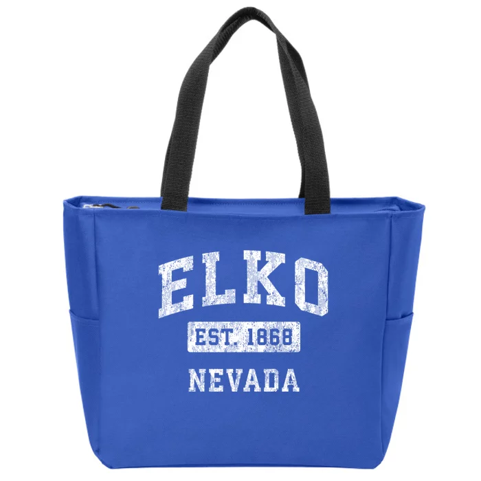 Elko Nevada Nv Vintage Established Sports Design Zip Tote Bag