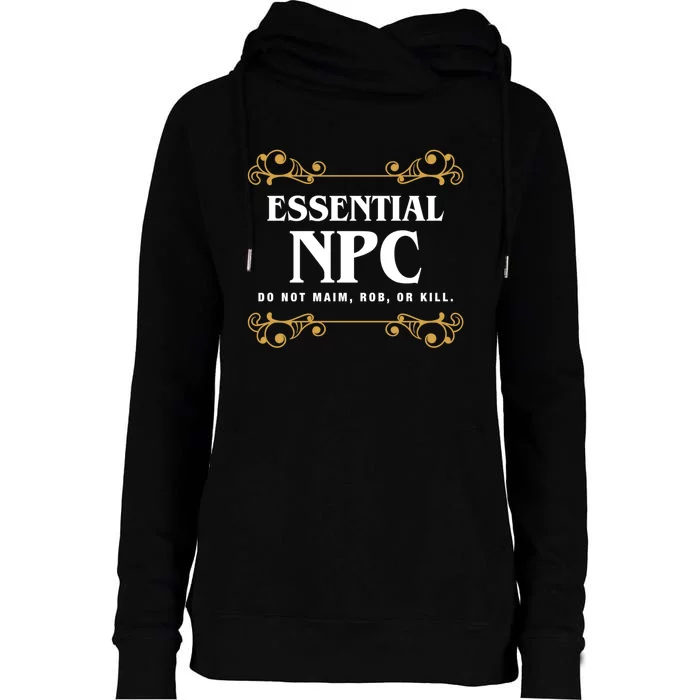 Essential Npc Non Playable Character Gaming Womens Funnel Neck Pullover Hood