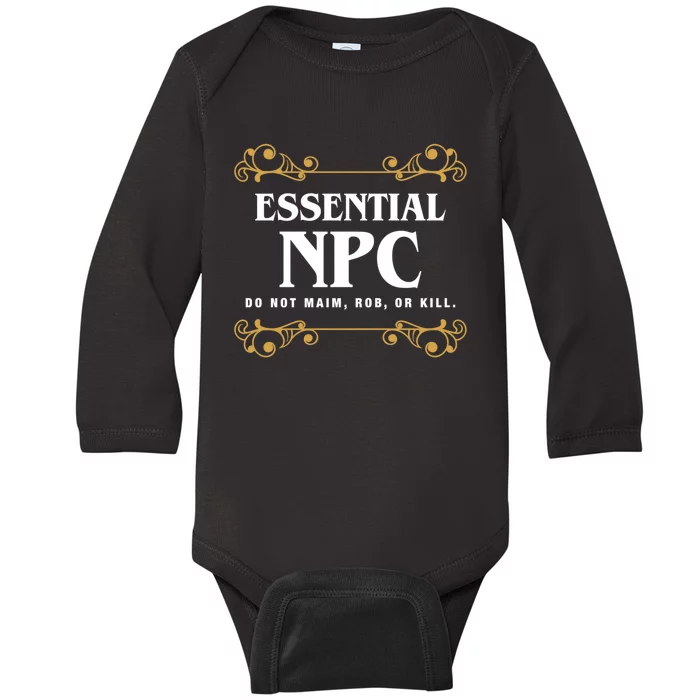 Essential Npc Non Playable Character Gaming Baby Long Sleeve Bodysuit