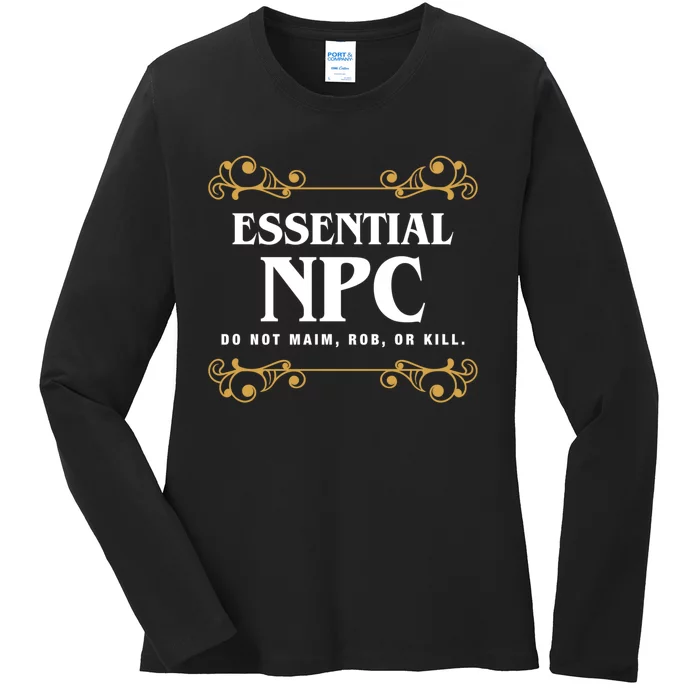 Essential Npc Non Playable Character Gaming Ladies Long Sleeve Shirt