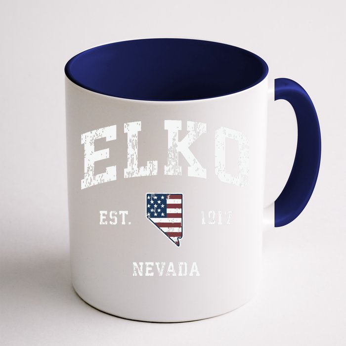 Elko Nevada Nv Vintage American Flag Sports Design Front & Back Coffee Mug