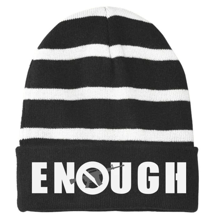 Enough Band Guns Striped Beanie with Solid Band