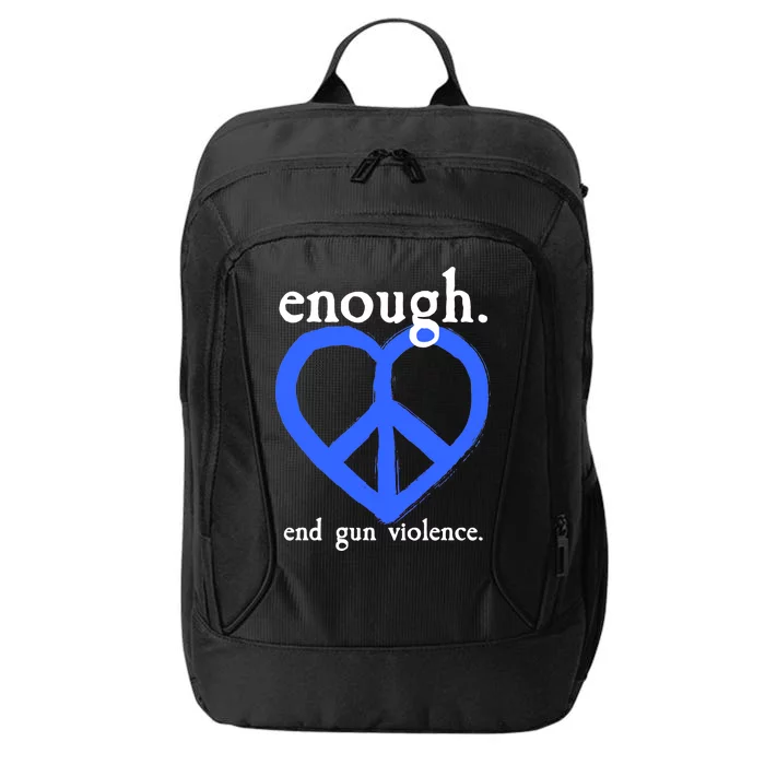 Enough End Gun Violence Heart Peace Sign Protest City Backpack