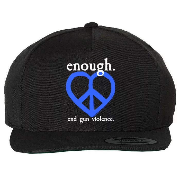 Enough End Gun Violence Heart Peace Sign Protest Wool Snapback Cap