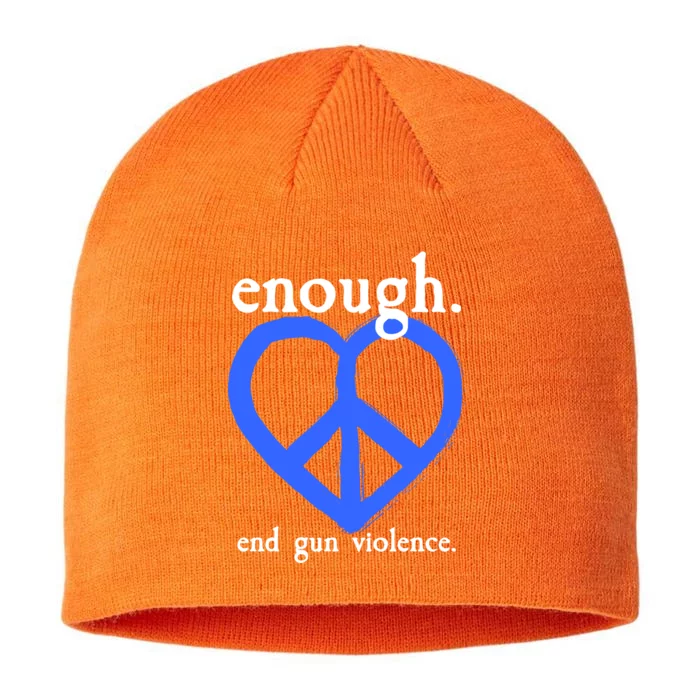 Enough End Gun Violence Heart Peace Sign Protest 8 1/2in Sustainable Knit Beanie