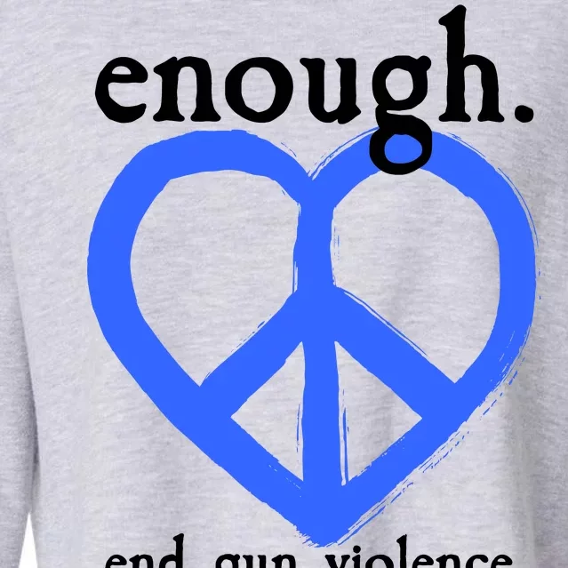 Enough End Gun Violence Heart Peace Sign Protest Cropped Pullover Crew