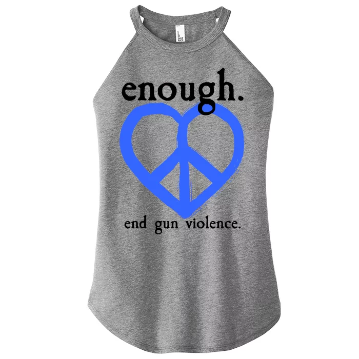 Enough End Gun Violence Heart Peace Sign Protest Women’s Perfect Tri Rocker Tank