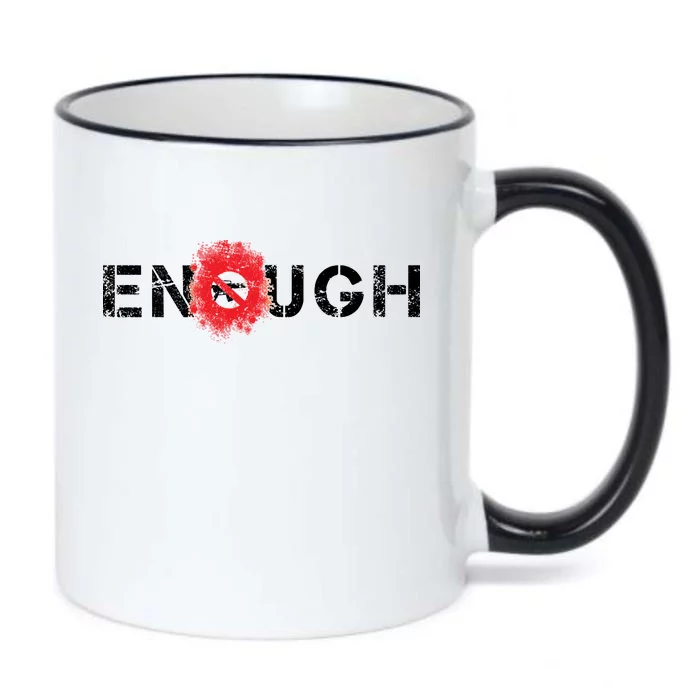 Enough End Gun Violence Splatter Protest Black Color Changing Mug