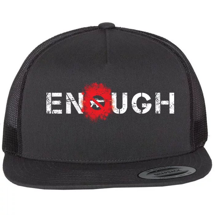 Enough End Gun Violence Splatter Protest Flat Bill Trucker Hat