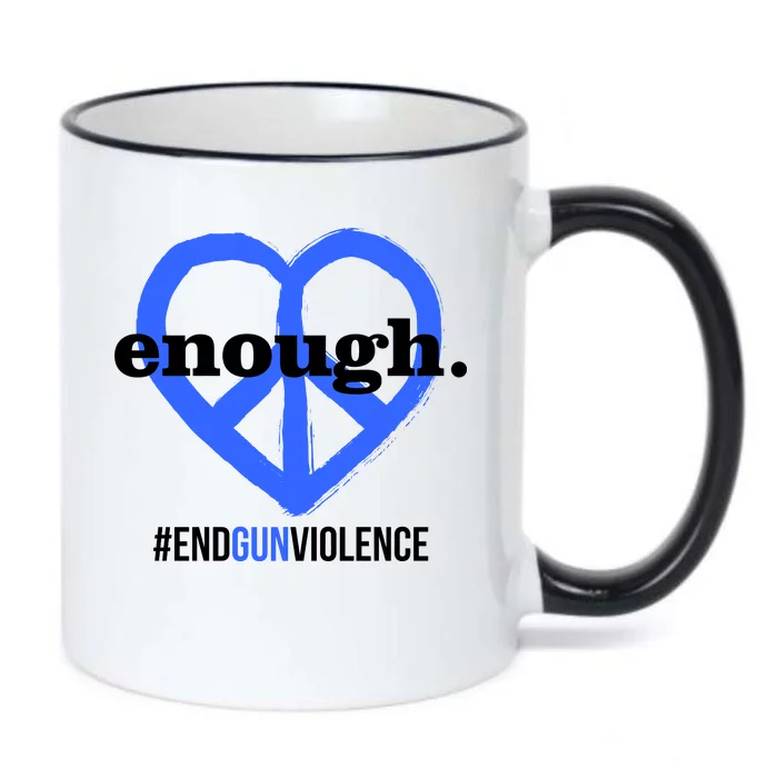 Enough Heart Peace Sign #ENDGUNVIOLENCE Black Color Changing Mug