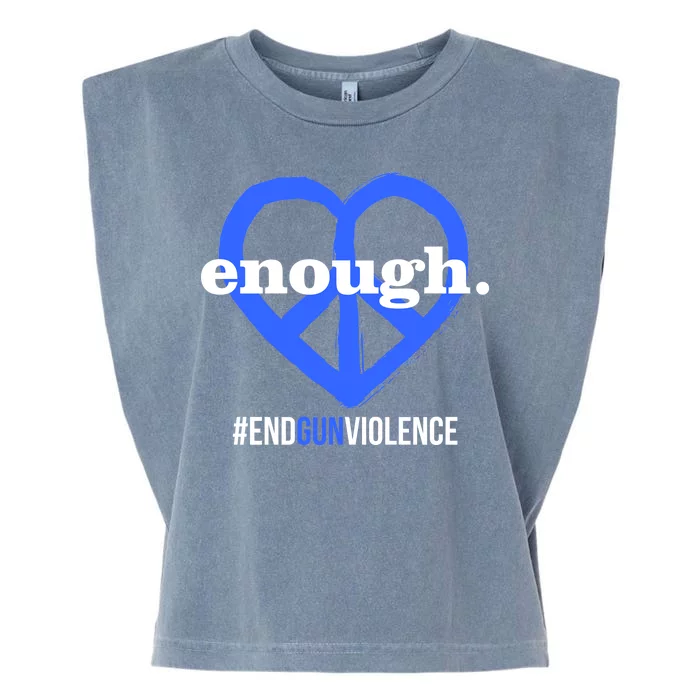 Enough Heart Peace Sign #ENDGUNVIOLENCE Garment-Dyed Women's Muscle Tee