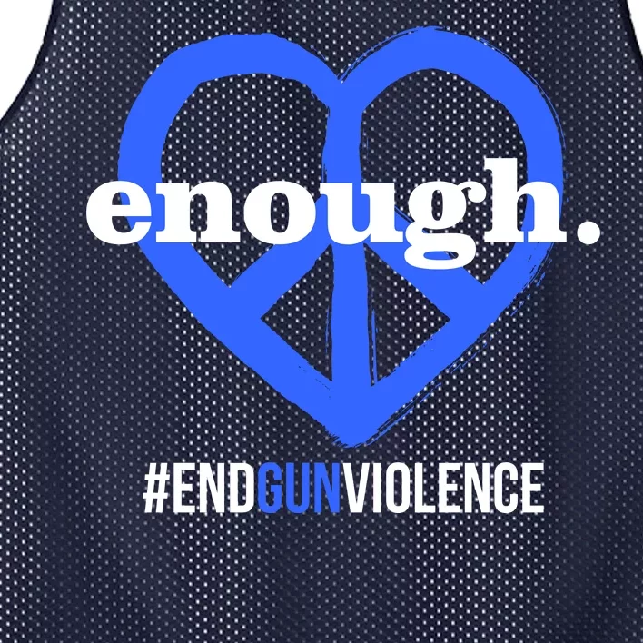 Enough Heart Peace Sign #ENDGUNVIOLENCE Mesh Reversible Basketball Jersey Tank