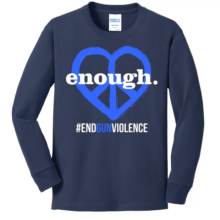 Enough Heart Peace Sign #ENDGUNVIOLENCE Kids Long Sleeve Shirt