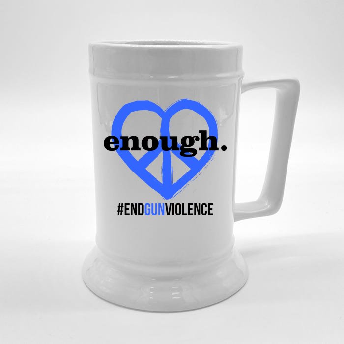 Enough Heart Peace Sign #ENDGUNVIOLENCE Front & Back Beer Stein