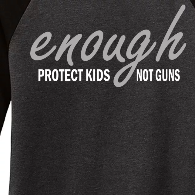 Enough Protect Kids Not Guns Women's Tri-Blend 3/4-Sleeve Raglan Shirt