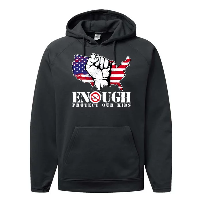 ENOUGH Protect Our Kids Stop Gun Violence Performance Fleece Hoodie