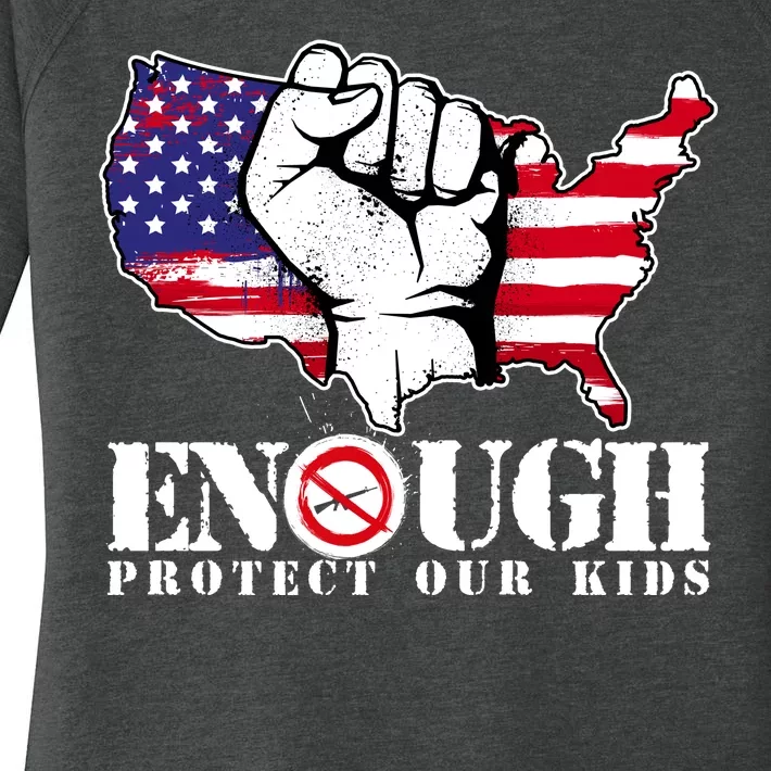 ENOUGH Protect Our Kids Stop Gun Violence Women's Perfect Tri Tunic Long Sleeve Shirt