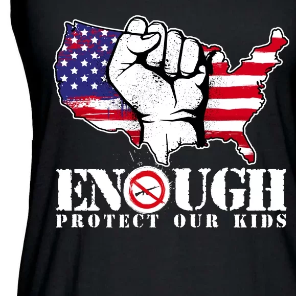 ENOUGH Protect Our Kids Stop Gun Violence Ladies Essential Flowy Tank