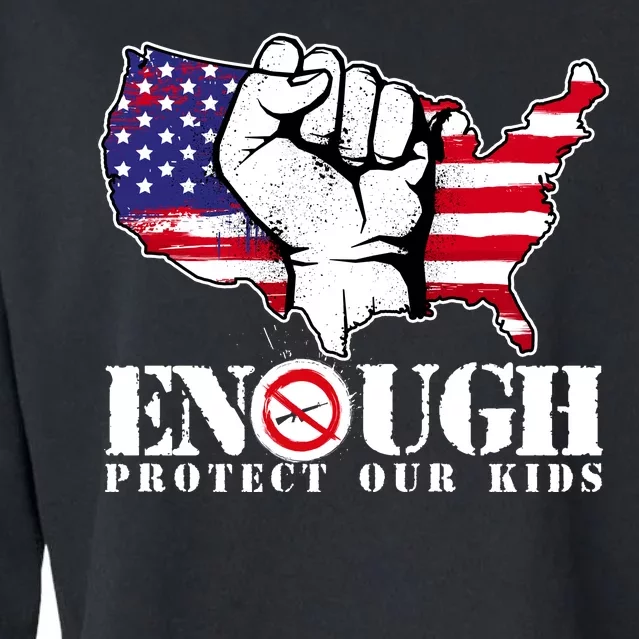 ENOUGH Protect Our Kids Stop Gun Violence Cropped Pullover Crew