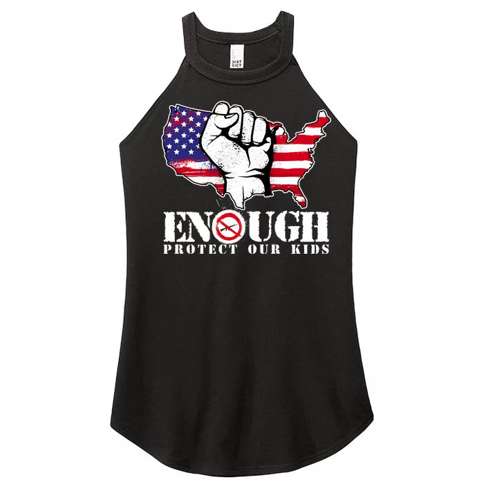 ENOUGH Protect Our Kids Stop Gun Violence Women’s Perfect Tri Rocker Tank