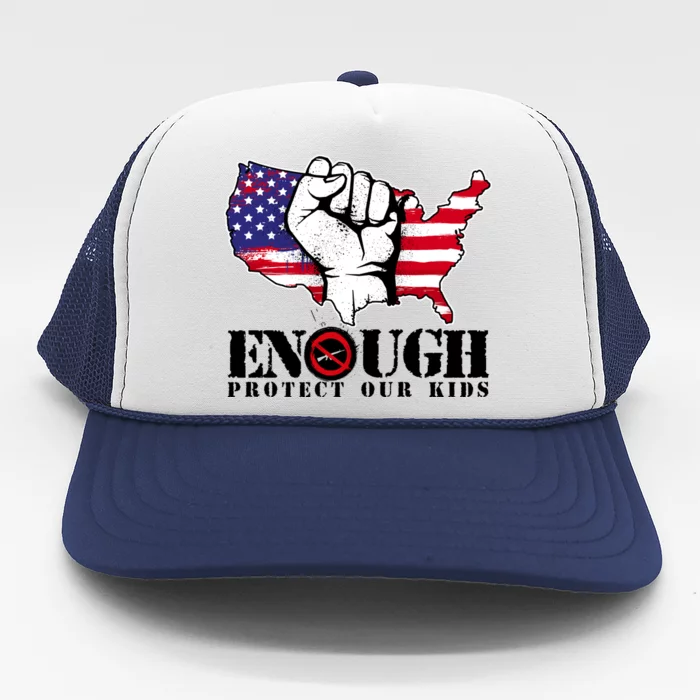 ENOUGH Protect Our Kids Stop Gun Violence Trucker Hat