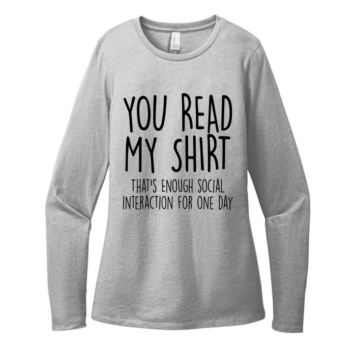 Enough Social Interaction Funny Womens CVC Long Sleeve Shirt