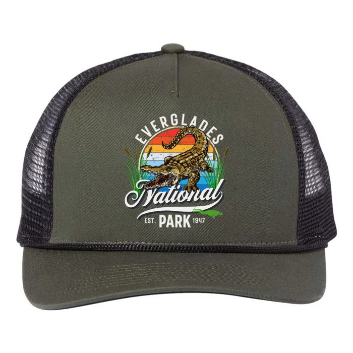 Everglades National Park Tourist Gift Retro Rope Trucker Hat Cap