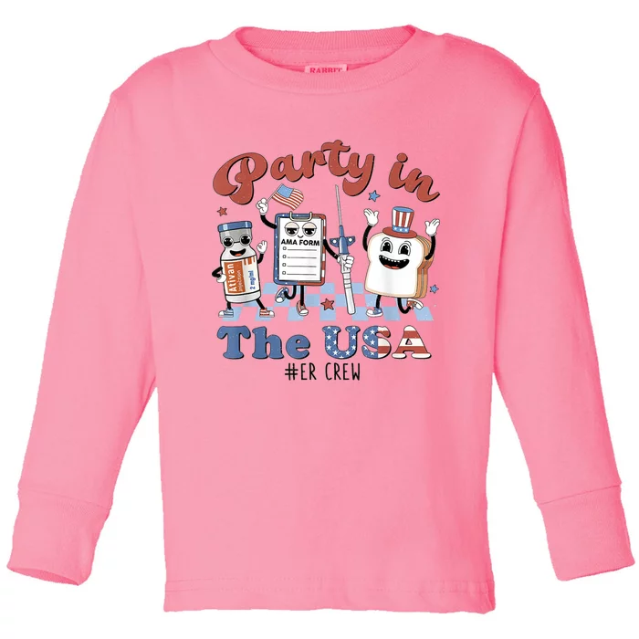 ER Nurse Party In The USA Emergency Room Crew Toddler Long Sleeve Shirt