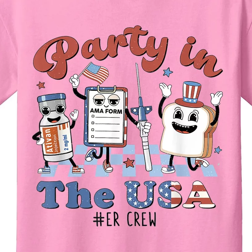 ER Nurse Party In The USA Emergency Room Crew Kids T-Shirt