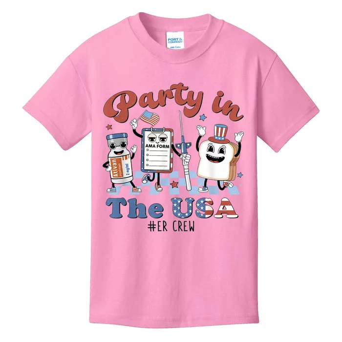 ER Nurse Party In The USA Emergency Room Crew Kids T-Shirt