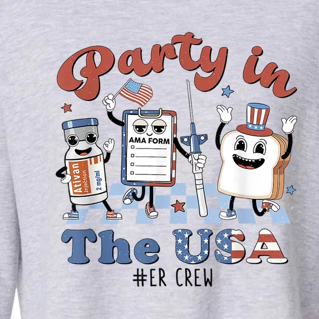 ER Nurse Party In The USA Emergency Room Crew Cropped Pullover Crew