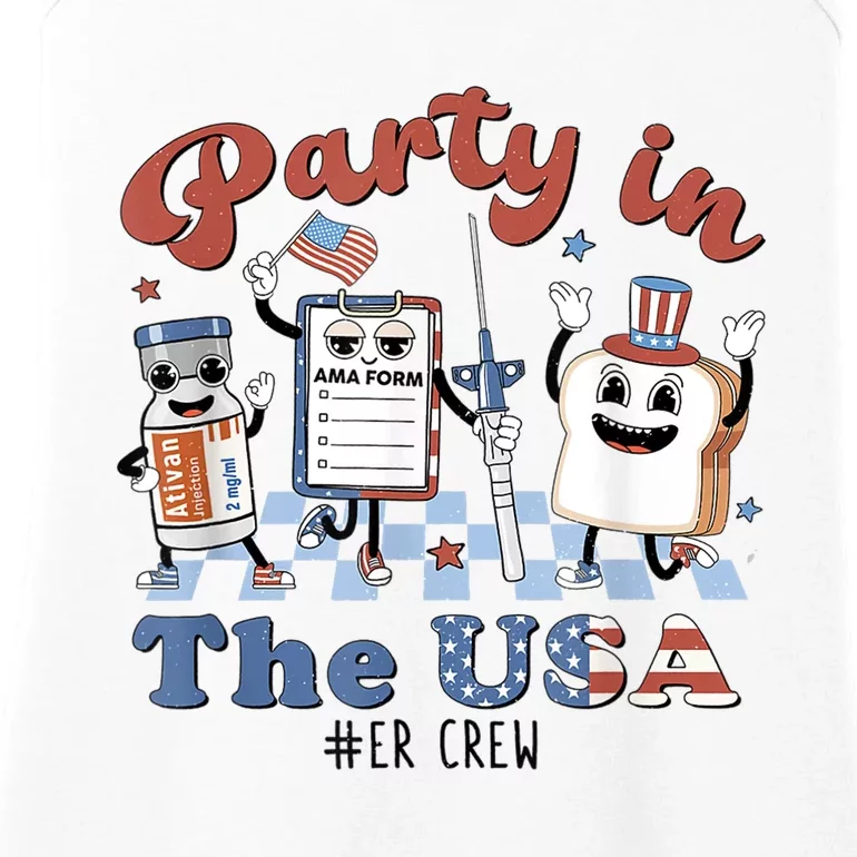 ER Nurse Party In The USA Emergency Room Crew Ladies Essential Tank