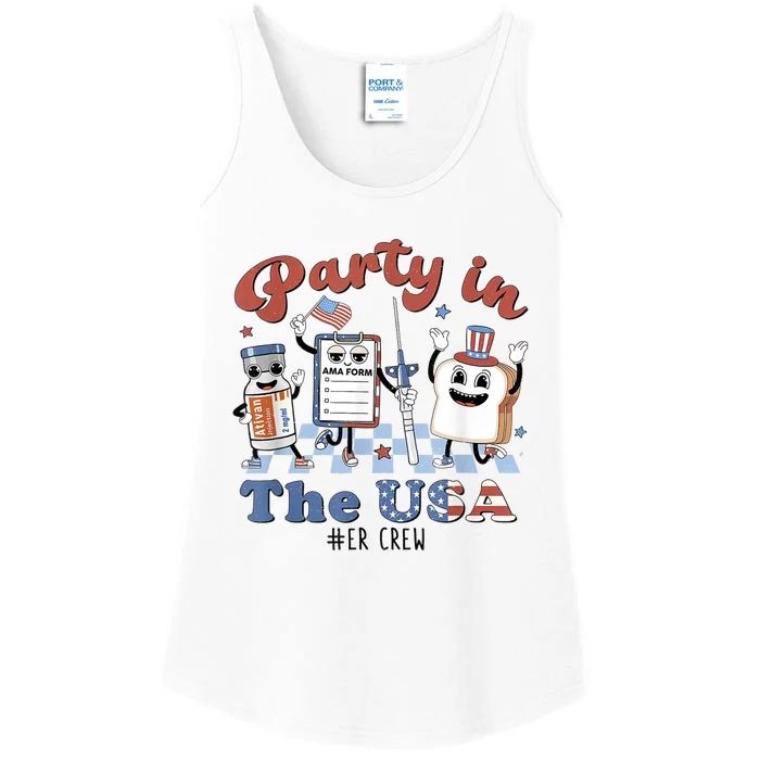 ER Nurse Party In The USA Emergency Room Crew Ladies Essential Tank