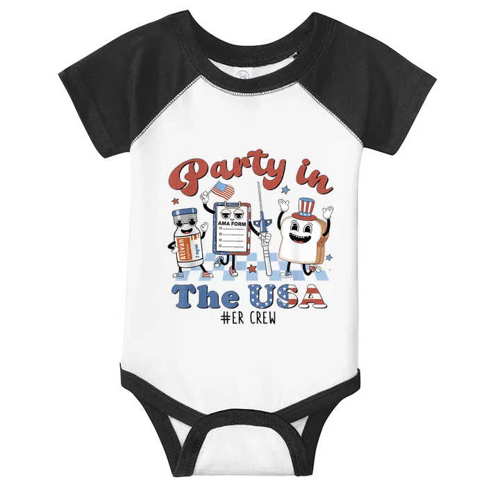 ER Nurse Party In The USA Emergency Room Crew Infant Baby Jersey Bodysuit