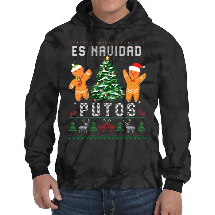 Es Navidad Putos Ugly Christmas Sweater Latino Feliz Navidad Tie Dye Hoodie