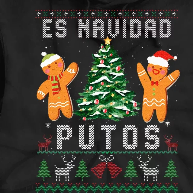 Es Navidad Putos Ugly Christmas Sweater Latino Feliz Navidad Tie Dye Hoodie