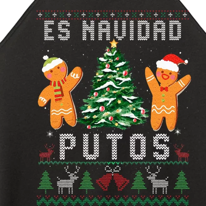 Es Navidad Putos Ugly Christmas Sweater Latino Feliz Navidad Women’s Perfect Tri Rocker Tank