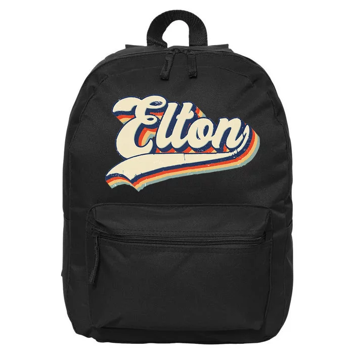 Elton Name Personalized Vintage Retro Gift Men Women 16 in Basic Backpack