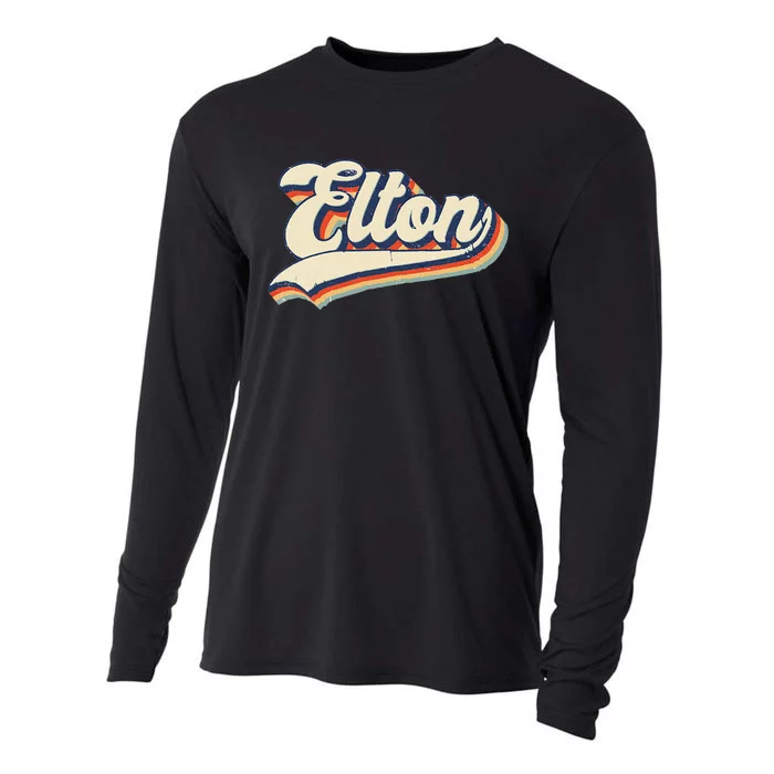 Elton Name Personalized Vintage Retro Gift Men Women Cooling Performance Long Sleeve Crew