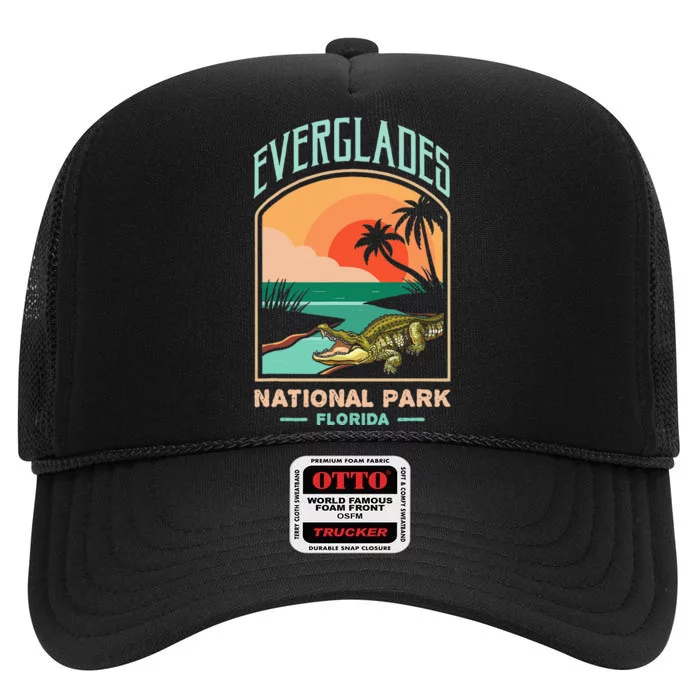 Everglades National Park US Crocodile Florida Alligators High Crown Mesh Trucker Hat