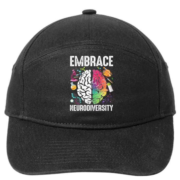 Embrace Neurodiversity puzzle ASD Awareness 7-Panel Snapback Hat