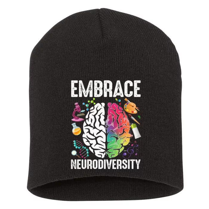 Embrace Neurodiversity puzzle ASD Awareness Short Acrylic Beanie